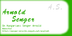 arnold senger business card